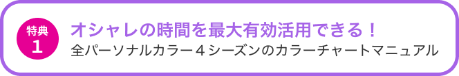 特典１オシャレの時間を最大限有効活用できる！全パーソナルカラー４シーズンのカラーチャートマニュアル