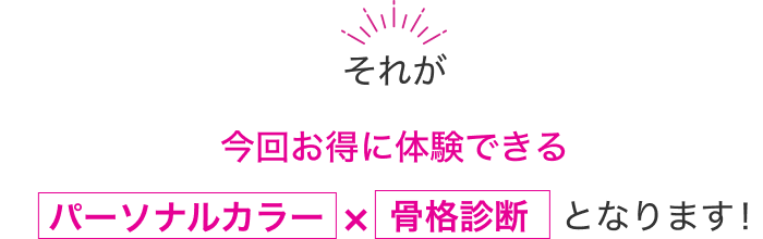 それが、今回お得に体験できるパーソナルカラー×骨格診断となります！